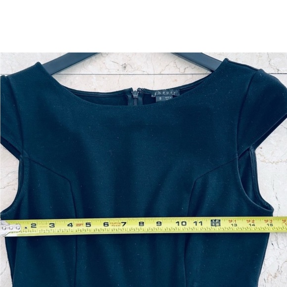 Theory Elegant Black Cap Sleeve Dress Size 8 - Picture 6 of 8